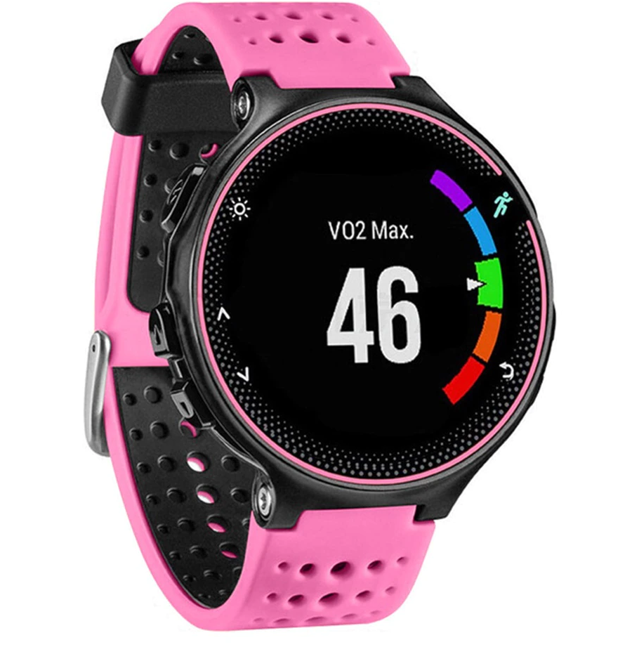 Fifata FIFATA náhradní silikonový řemínek pro Garmin Forerunner 235 220 230 620 630 735, pink - černá