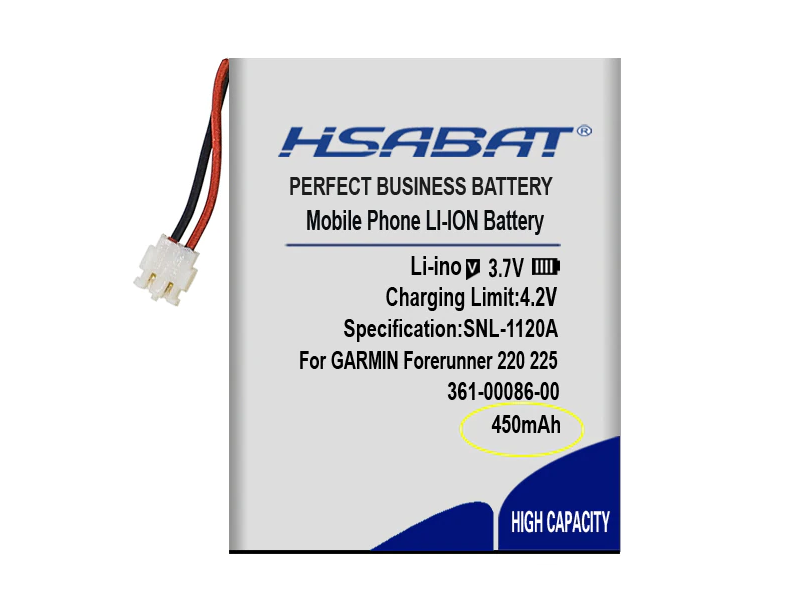 HSABAT Hsabat Baterie pro Garmin Forerunner 220 225 230 235 620 630 735XT, 450mAh