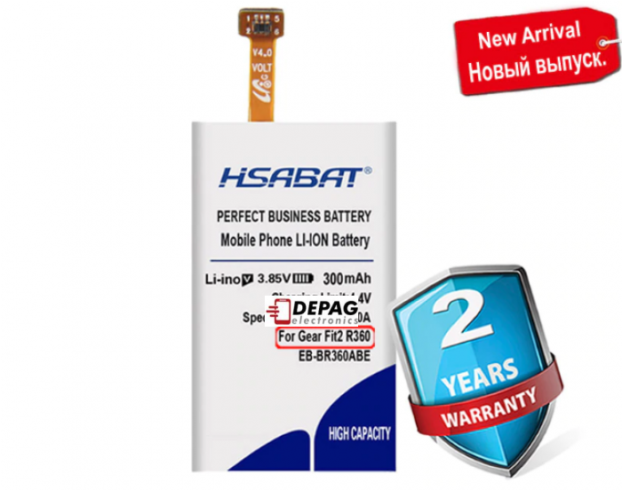HSABAT baterie EB-BR360ABE 300mAh pro chytrý náramek Samsung Gear Fit2 Fit 2 R360 SM-R360