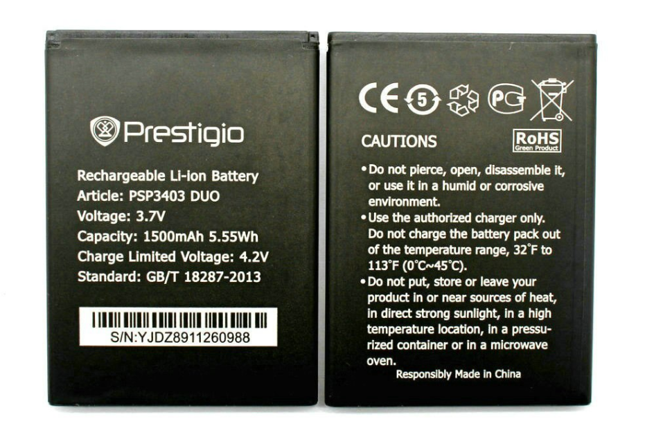 AZK Baterie pro Prestigio PSP3403 DUO Wize L3 telefon, 1500mAh