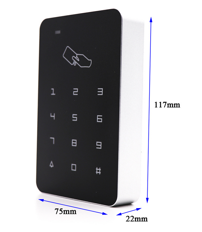 ZKTeco ZKTeco B09 vstupní čtečka Access Control klávesnice, digitální čtečka karet pro systém zamykání dveří+10ks RFID čip, černá-stříbrná