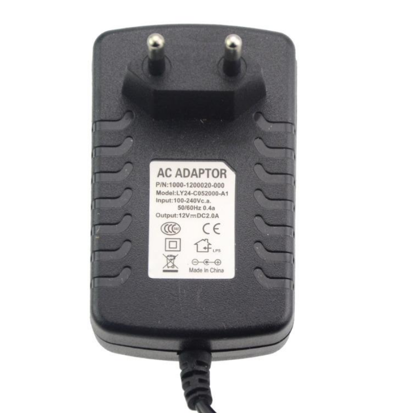 FAMCDI Napájecí adaptér LY24 AC/DC 12V/2A pro LED pásky, LCD monitory, TV boxy, bezpečnostní kamery, černá