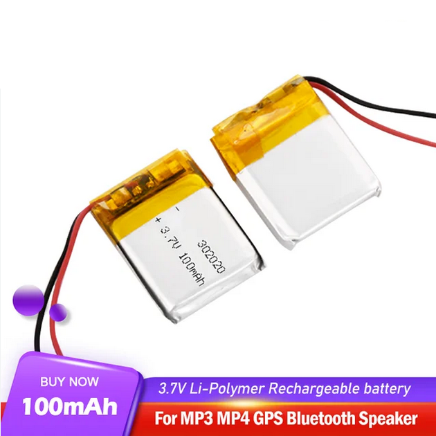 DEAH dobíjecí baterie 302020 pro hodinky, MP3, hračky apod., 3.7V 100mAh