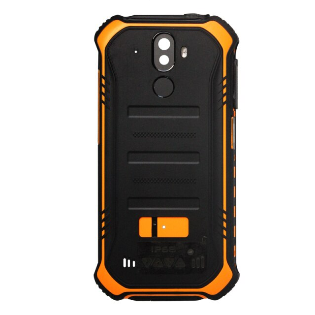 AiBaoQi Zadní kryt baterie,power a foto tlačítka, snímač otisku prstu pro Doogee S40, černá-oranžová