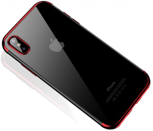 Cafele Cafele ultratenký silikonový kryt pro iPhone XS, transparentní červená