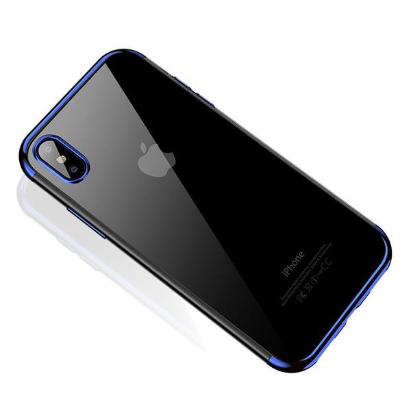 Cafele Cafele ultratenký silikonový kryt pro iPhone XS, transparentní modrá