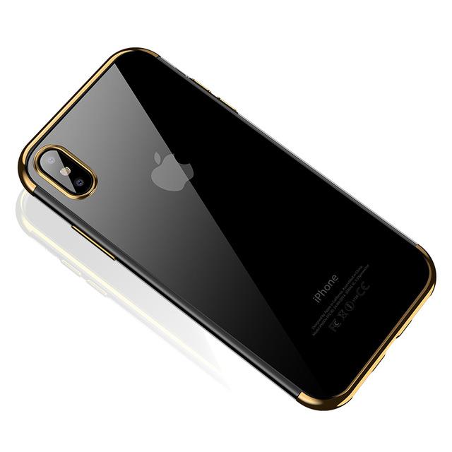 Cafele Cafele ultratenký silikonový kryt pro iPhone XS, transparentní zlatá