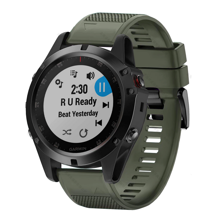 FIFATA náhradní silikonový řemínek pro Garmin Fenix 5 plus/ Fenix 5/ Forerunner 935/ 945/ Quatix 5/ Quatix 5 sapphire/ Approach s60/ s50/ Fenix6/ Fenix 6 Pro/ Fenix 6 Sappphire, khaki