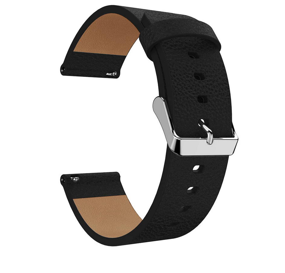 BEYESER Náhradní kožený řemínek pro Fitbit Versa 2/ Lite, černá