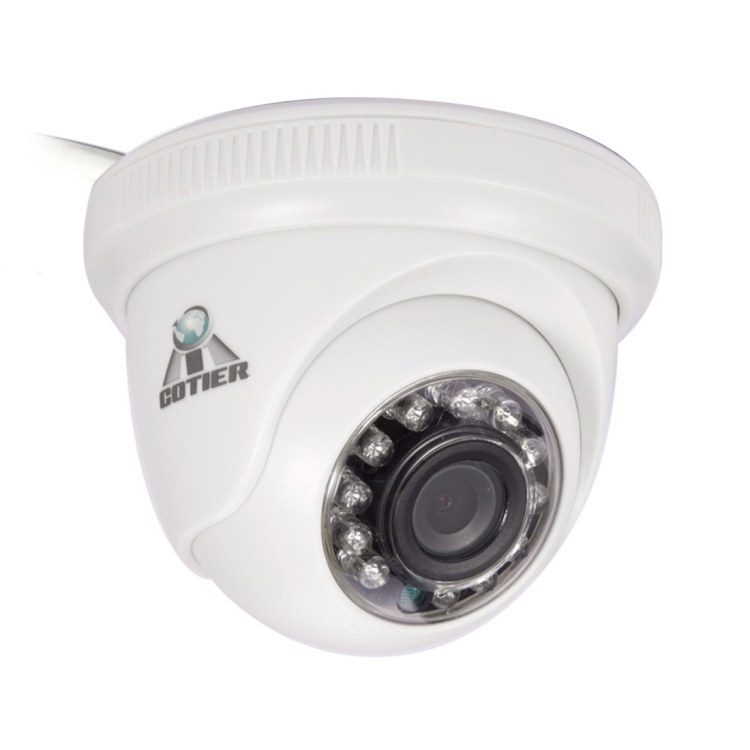 COTIER 531eA-W vodotěsný 1/4 palcový 1MP 1280x720P CMOS snímač CMOS 3,6mm 3MP objektiv AHD kamera s 12 IR LED, podpora noční vidění a vyvážení bílé