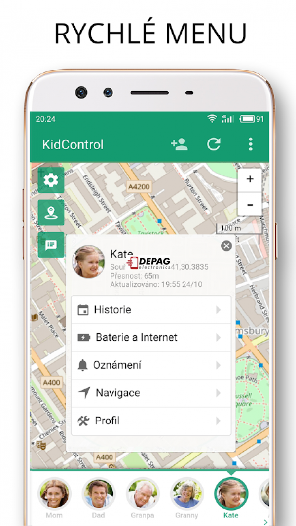 Kid Control aplikace pro dětské hodinky