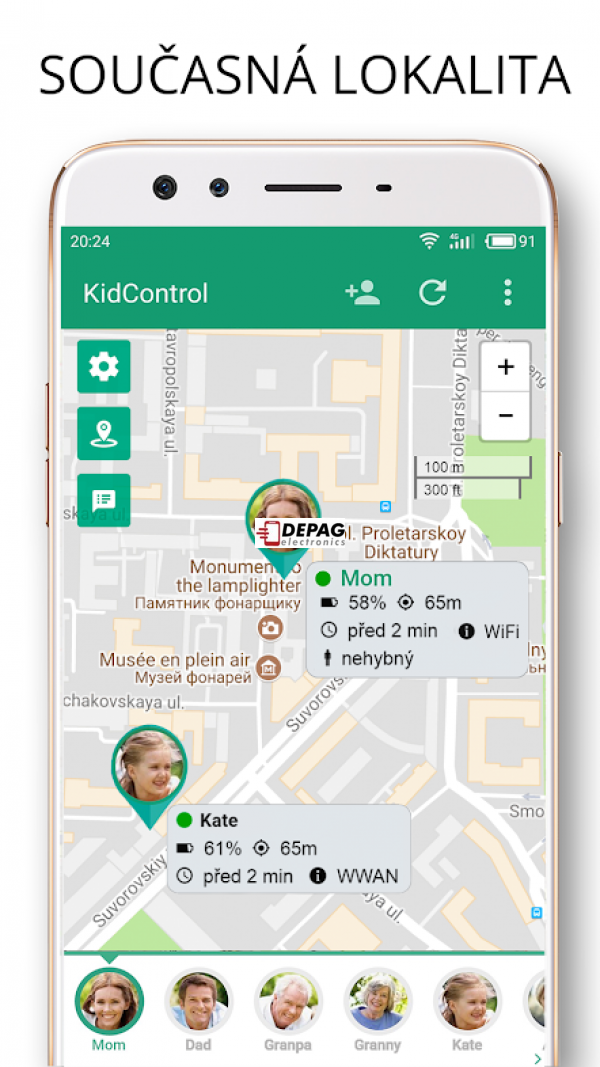 Kid Control aplikace pro dětské hodinky