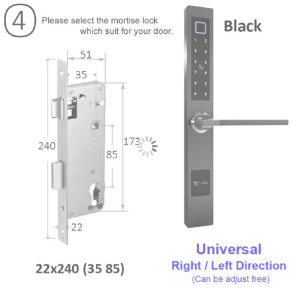 Electronic Door Lock Waterproof Fingerprint