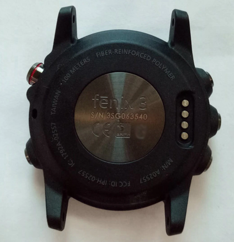 zadní kryt bez baterie pro opravu hodinek Garmin Fenix 3 Watch.