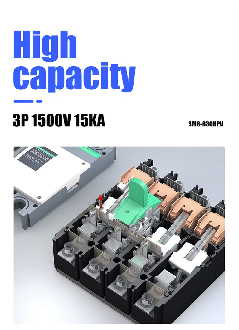 Suntree SM8-630HPV – DC výkonový jistič MCCB 4P, 1500 V, 630 A Suntree SM8-630HPV – DC výkonový jistič MCCB 4P, 1500 V, 630 A