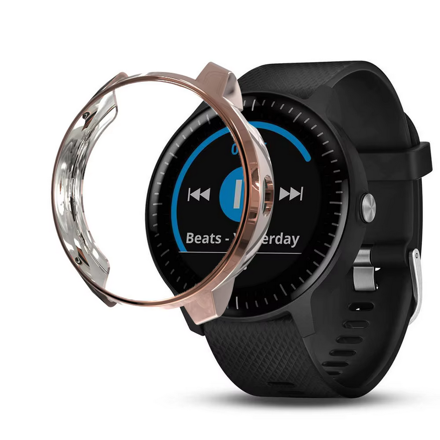 Ochranný TPU kryt rámu pro Garmin Vivoactive 3, rose gold