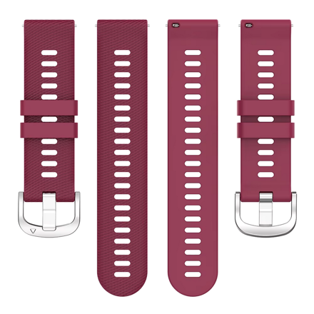 Náhradní silikonový řemínek pro Garmin Venu/ Venu SQ/ Move 3/ Move Luxe/ Move Style, vínová, stříbrná spona