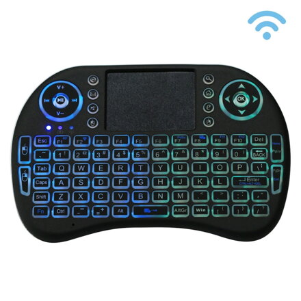 Generic Mini i8, Air Mouse, bezdrátová klávesnice s podsvícením, touchpadem, Android TV Box & Google TV Box a PC Tablet & Xbox360 & PS3 & HTPC / IPTV, černá