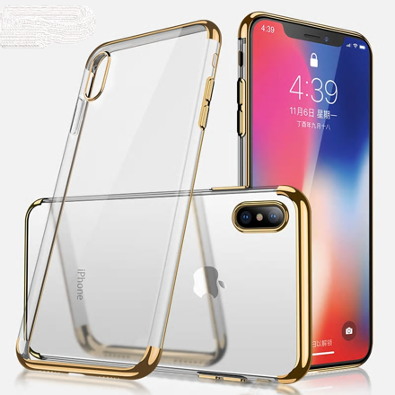 Cafele ultratenký silikonový kryt pro iPhone XS, transparentní zlatá