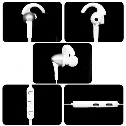 LYEJ K08 Bluetooth 4.1 sportovní bezdrátová sluchátka s mikrofonem,stříbrná