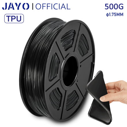 JAYO TPU/ASA Filament 1,75mm, 3D tiskárna, rozměrová přesnost +/- 0.03 mm, 0,5KG 1 cívka, 95A, TPU červená