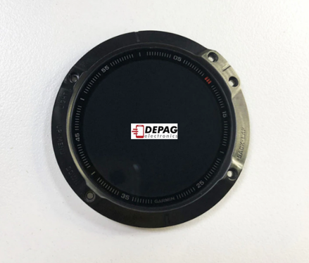 LCD displej+sklo s lunetou pro Garmin Fenix 6x Pro, G.Glass, černá