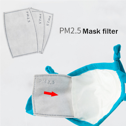 PM 2.5 náhradní filtr ROZMĚR 12cm x 8cm, 5 vrstev s aktivním uhlím, 96%, certifikací CE, pro respirátory a masky