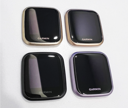 LCD displej+dotykové sklo-digitizér s lunetou pro Garmin Venu SQ/ SQ Music, šampáň
