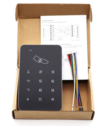 ZKTeco B09 vstupní čtečka Access Control klávesnice, digitální čtečka karet pro systém zamykání dveří+10ks RFID čip, černá-stříbrná