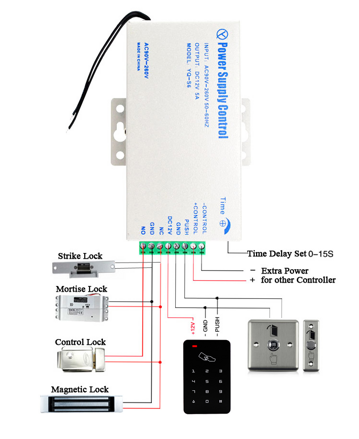 ZKTeco B09 vstupní čtečka Access Control klávesnice, digitální čtečka karet pro systém zamykání dveří+10ks RFID čip, černá-stříbrná