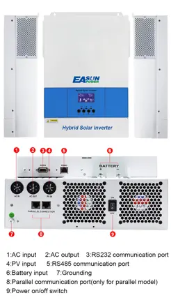 6,2KW Off Grid Inverter 120A MPPT nabíječka s WiFi