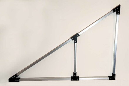 Trojúhelníková hliníková konstrukce k držákům SC pro uchycení solárních panelů, délka panelů do 220cm x 120cm, Sklon 35°, životnost 50 let, stříbrná