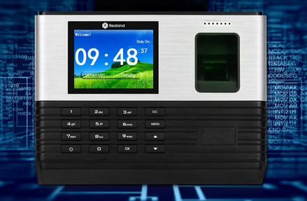 Realand A-L355EU, WiFi, TCP/IP Kancelářský systém docházky s biometrickým otiskem prstu a RFID