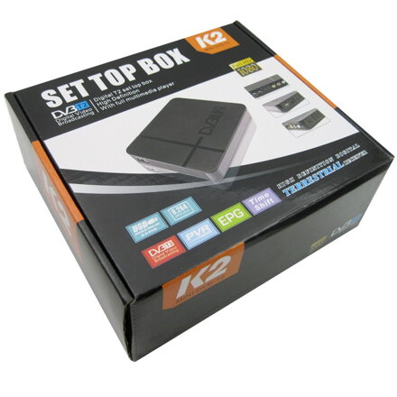 K2 Mini přijímač HD DVB-T2 Set Top Box, podpora USB / HDMI / MPEG4 / H.264, černá
