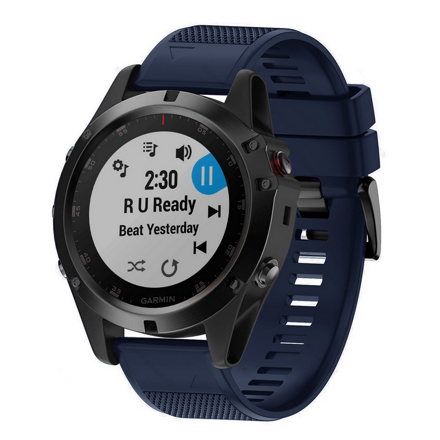 FIFATA náhradní silikonový řemínek pro Garmin Fenix 5/ Fenix 5 plus/ Forerunner 935/ 945/ Quatix 5/ Quatix 5 sapphire/ Approach s60/ s50/ Fenix 6/ Fenix 6 Pro/ Fenix 6 Sappphire, tmavě modrá