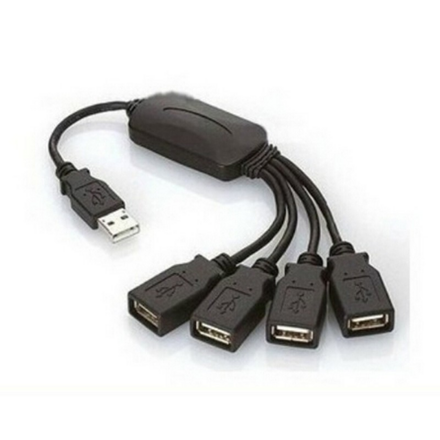 4 v 1 Rozbočovací kabel USB 2.0 HUB, 4 porty, černá