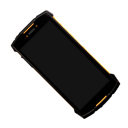 LCD displej+dotykové sklo- digitizér s rámečkem, reproduktor pro Doogee S55, černá-oranžová