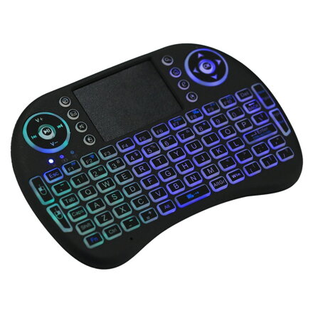 Generic Mini i8 RGB, Air Mouse, bezdrátová klávesnice s podsvícením, touchpadem, Android TV Box & Google TV Box a PC Tablet & Xbox360 & PS3 & HTPC / IPTV, černá