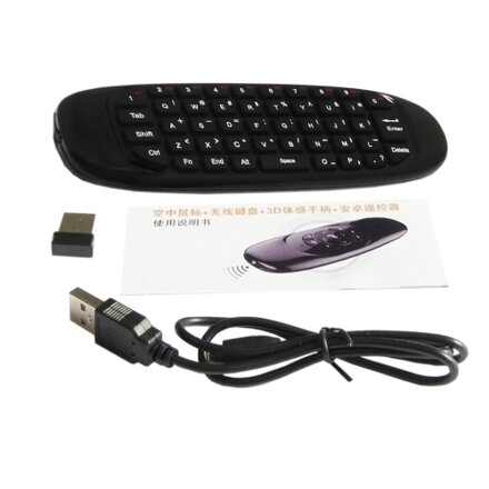 Generic C120 T10 2.4GHz bezdrátová Air Mouse - klávesnice pro Android TV box,PC, černá