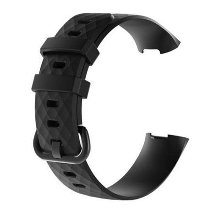 Silikonový řemínek pro Fitbit Charge 3/ Charge 4, vel.S černá