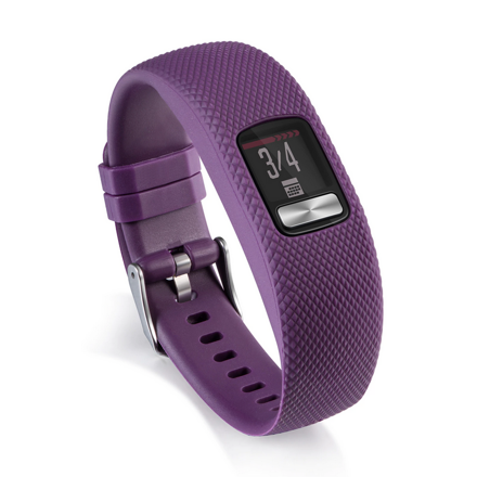 Náhradní silikonový řemínek pro Garmin Vivofit 4, fialová, S