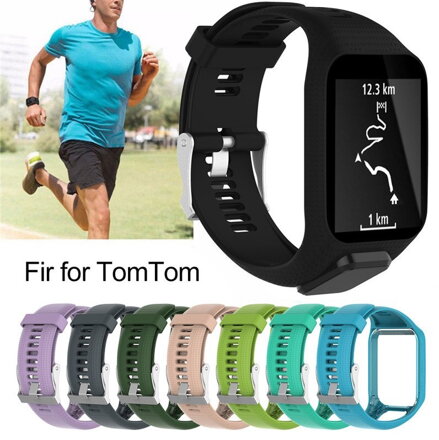 Silikonový náramek pro TomTom Runner 2/ Runner 3/ Spark 3, černá