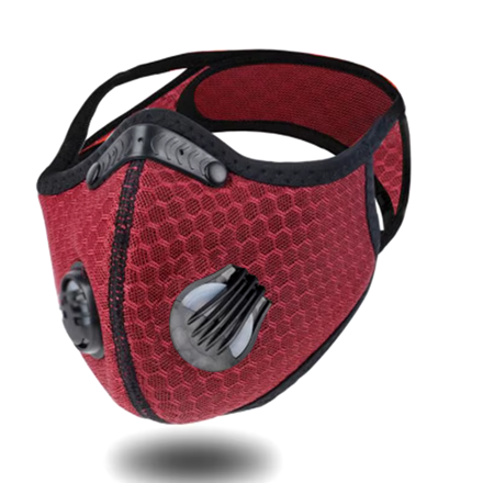 EU3M dětský respirátor-protiprachová maska +2 filtry PM2.5 s aktivním uhlím, filtrační maska, sportovní síťovina, vínová