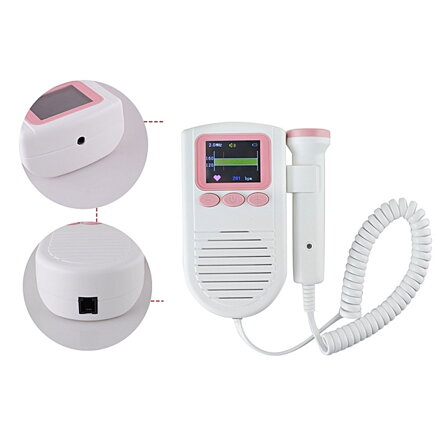 FD-03 Kapesní fetální doppler pro nastávající maminky, bílá-růžová