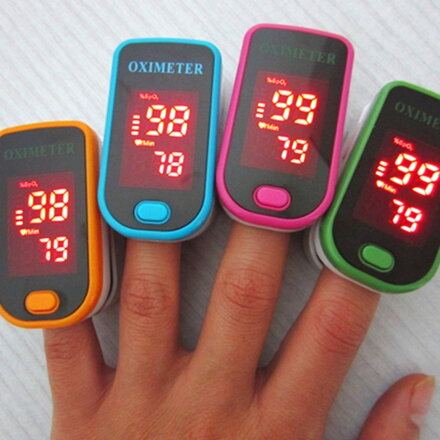 DEEST HC330-RZ02EU, Pulsní oxymetr pro měření kyslíku,LED displej, modrá