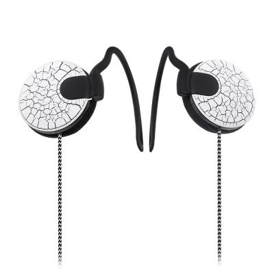 OOTDTY Crack Pattern Super Bass Stereo Hook Style sluchátka bílá