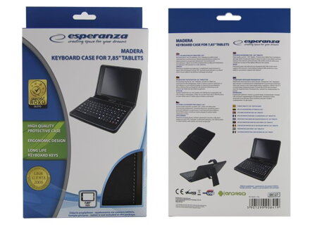 Esperanza EK127 MADERA klávesnice+pouzdro pro tablet 7.85/8,USB, eko kůže, černé Esperanza EK127 MADERA klávesnice+pouzdro pro tablet 7.85/8,USB, eko kůže, černé