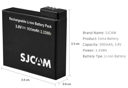 SJCAM Nabíjecí 900mAh baterie pro M20