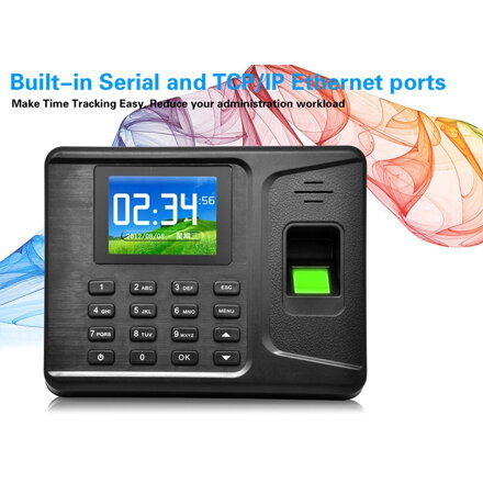 Realand A-F261, síťové připojení TCP / IP, USB, Docházkový systém