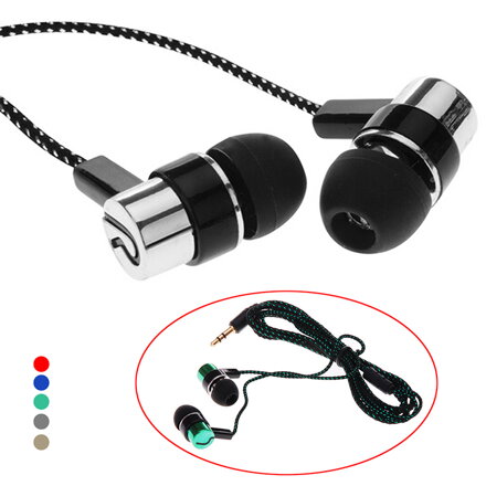 Bastex Stereo sluchátka do uší se zvukovou izolací,  3,5 mm jack stříbrná